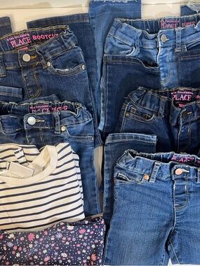 Childrens Place Lot Of 7 Size 3T, 5 Jeans , Legging & Sweatshirt Girls